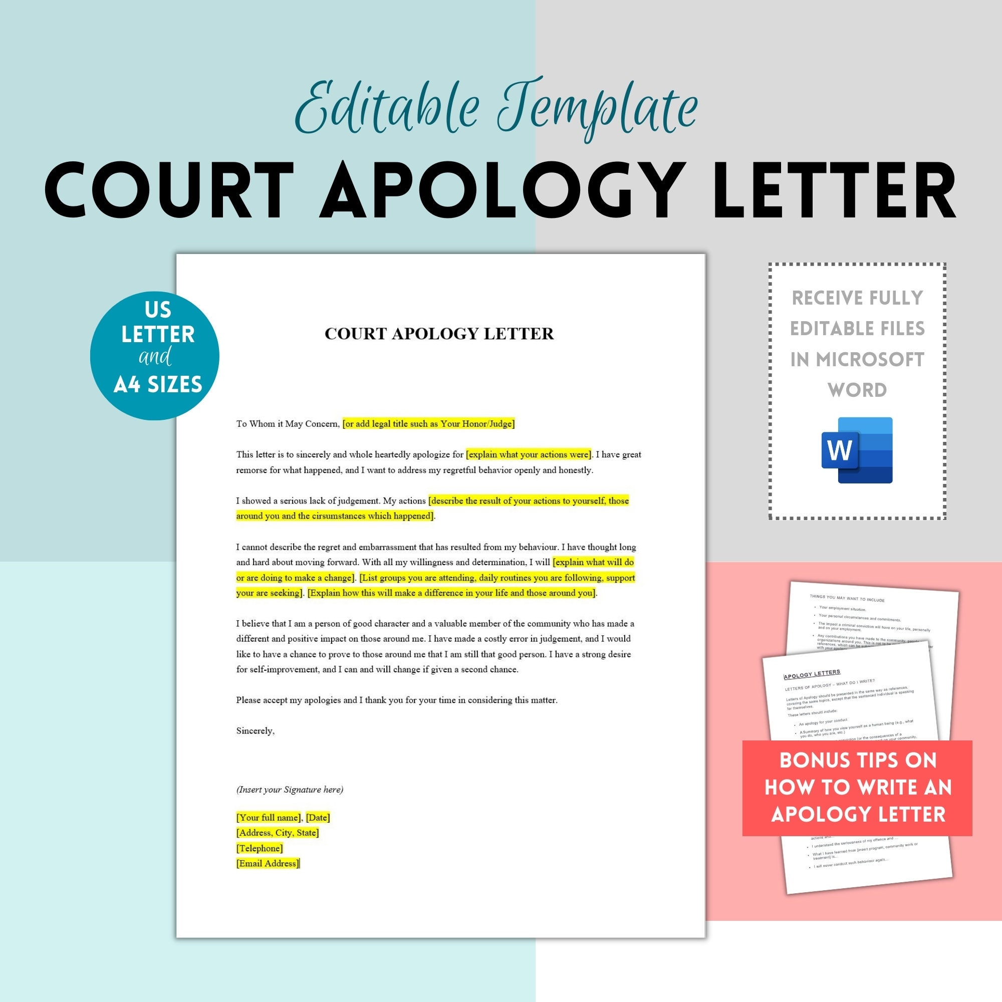 Apology Letter, Judge Apology Letter, Court Apology Letter, Court Apology Letter, Judge Apology Letter, Court Apology Letter, Court