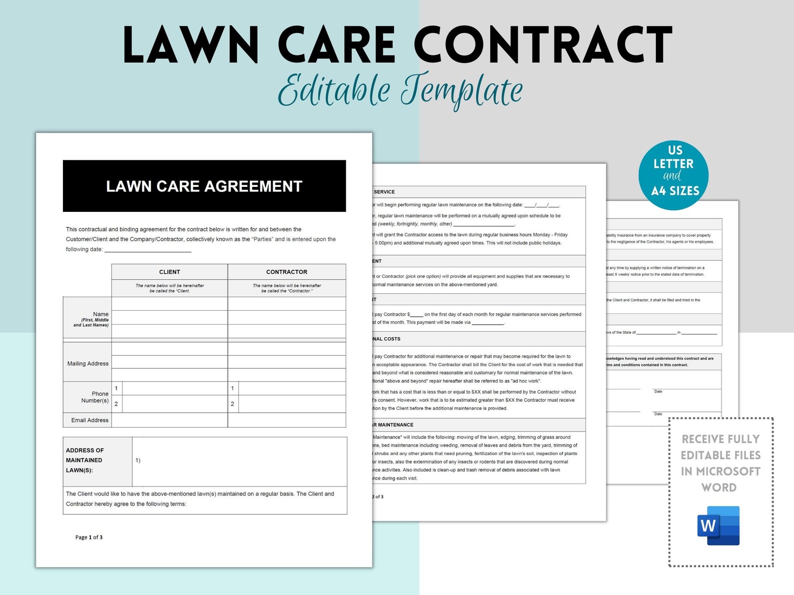 Lawn Care Contract Template, Lawn Care Service Contract, Lawn Service Lawn Care Contract Template, Lawn Care Service Contract, Lawn Service