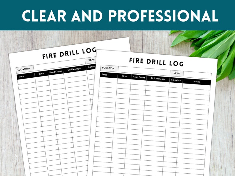 Fire Drill Log Printable Fire Drill Practice Fire Drill Log School Fire Drill Log Printable Fire Drill Practice Fire Drill Log School