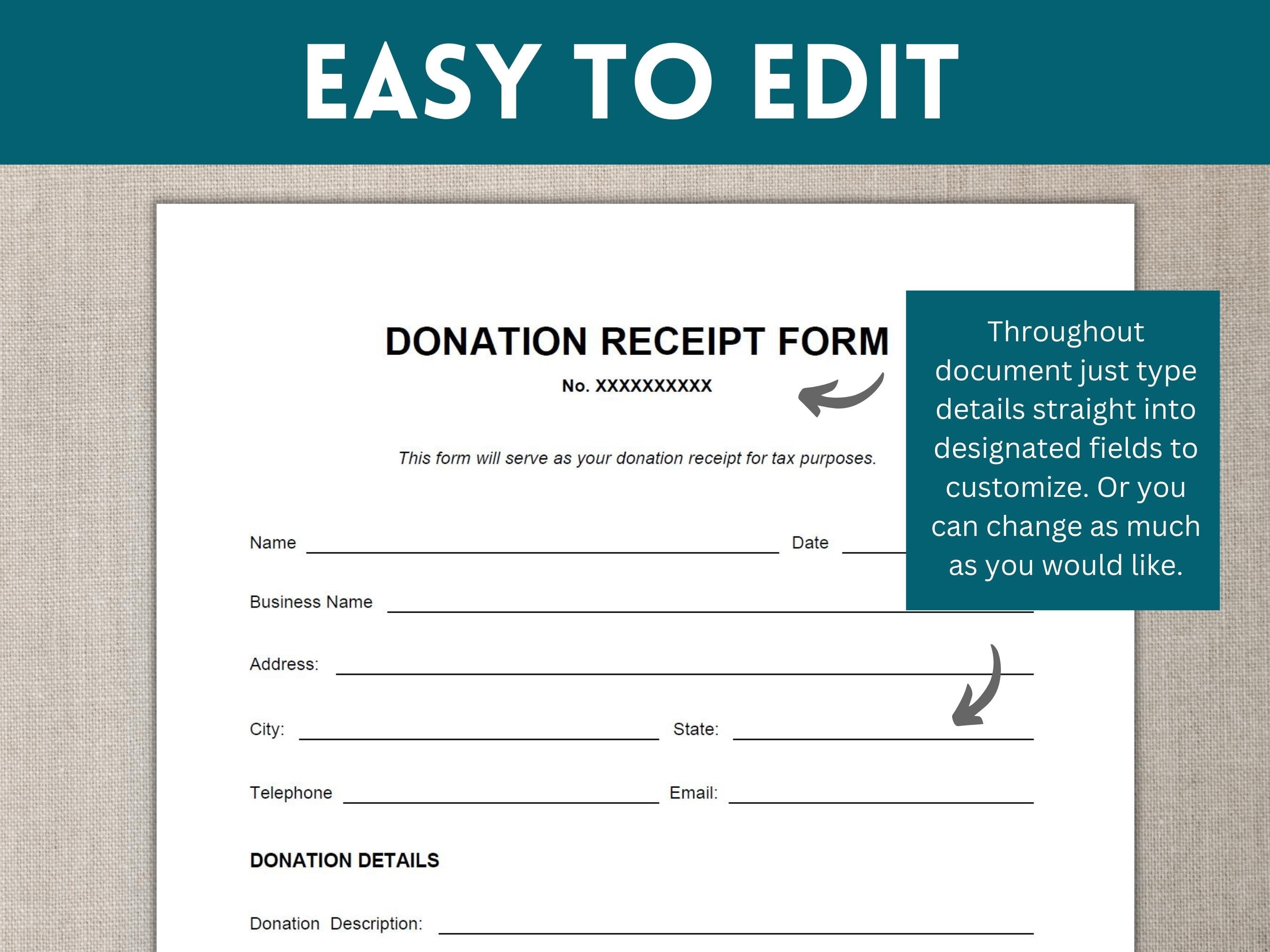Nonprofit Donation Receipt, Donation Receipt Forms, Donation Receipt
