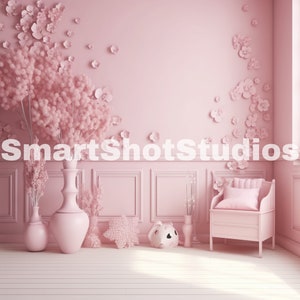 1 x Pink Cute Maternity Flowers Digital Background, Digital Backdrop, Girl Backdrop Overlay, Studio Backdrop, Photoshop Fine Art Texture