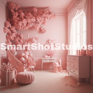 1 x Pink Cute Maternity Flowers Digital Background, Digital Backdrop, Girl Backdrop Overlay, Studio Backdrop, Photoshop Fine Art Texture