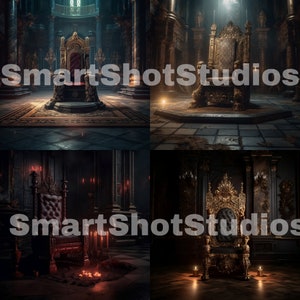 4 x Throne Digital Background, Digital Backdrop, Luxury Backdrop Overlay, Studio Backdrop, Photoshop Fine Art Texture