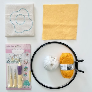 Punch Needle Kit for Beginners, Egg Models Punch Needle, Full Kit or Without Punch Needle, Monks Cloth, Cotton Yarns, Christmas Gift Idea