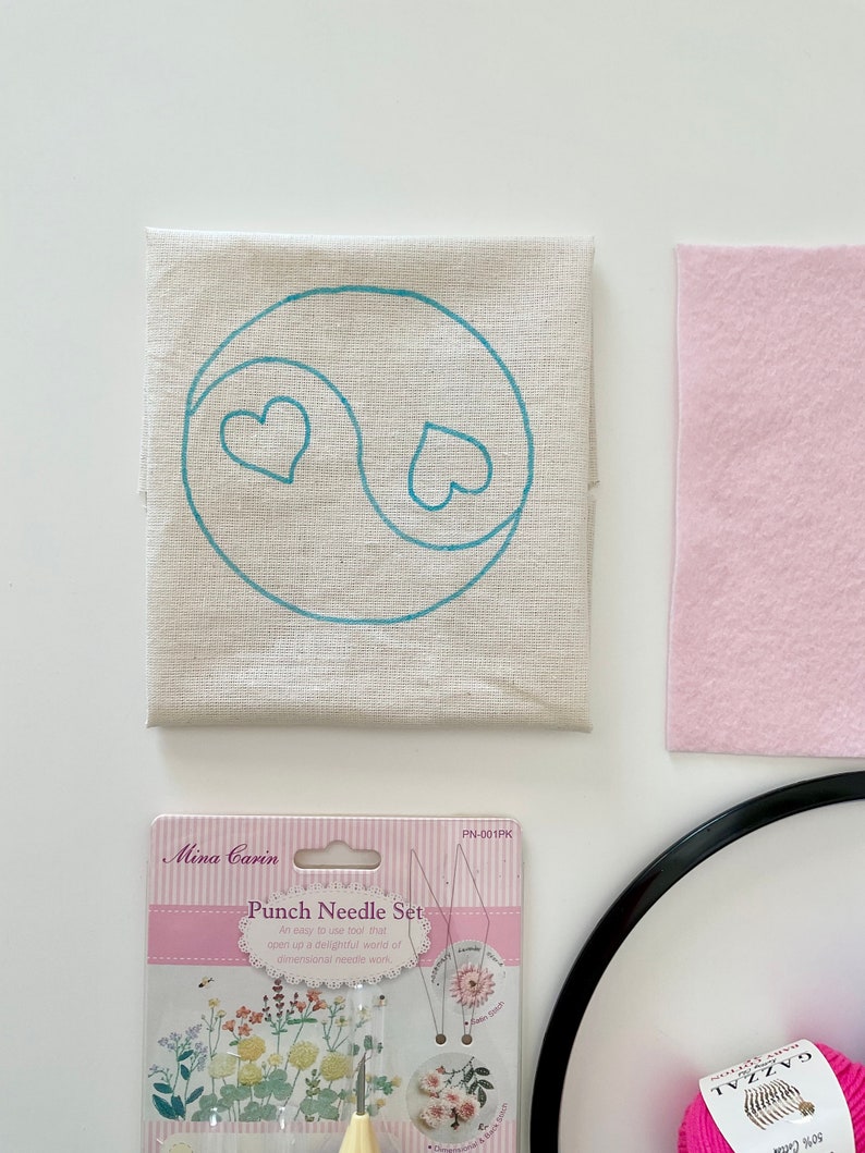 Yin Yang Punch Needle Kit for Beginners Punch Needle Yarns Etsy