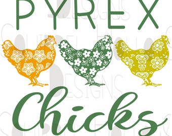 Pyrex Chicks PNG, Chickens, Tumbler Design, Friends, Pyrex Patterns, Sublimation Design, Farm, Vintage Patterns, INSTANT DOWNLOAD