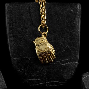 14K Gold Ice Hockey Glove Necklace for Men, Unique Hockey Gold Jewelry for Players, Ice Hockey Glove Pendant in Gold, Sports Lover Gift Idea