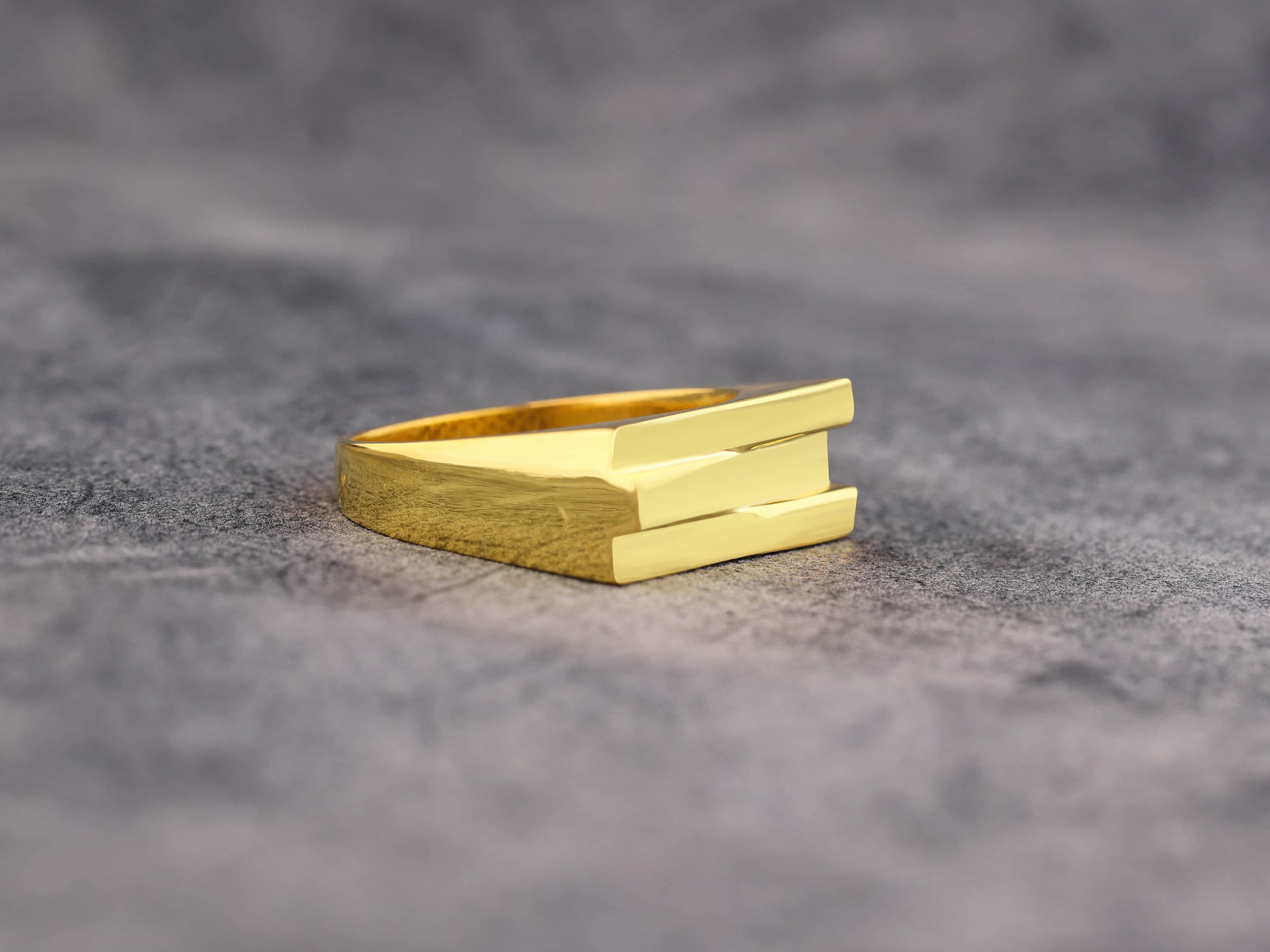 Unique Signet Ring for Men in 14K Gold, Extraordinary Mens Signet Ring ...