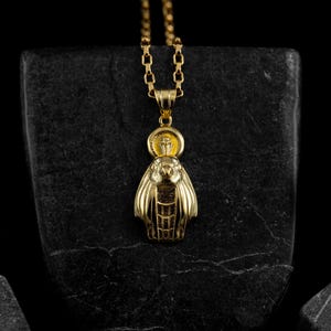Egyptian Horus Necklace in 21K Solid Gold, Falcon God Horus Pendant, Ancient Egyptian Gold Pendant for Dad, Occult Mythology Gift Necklace