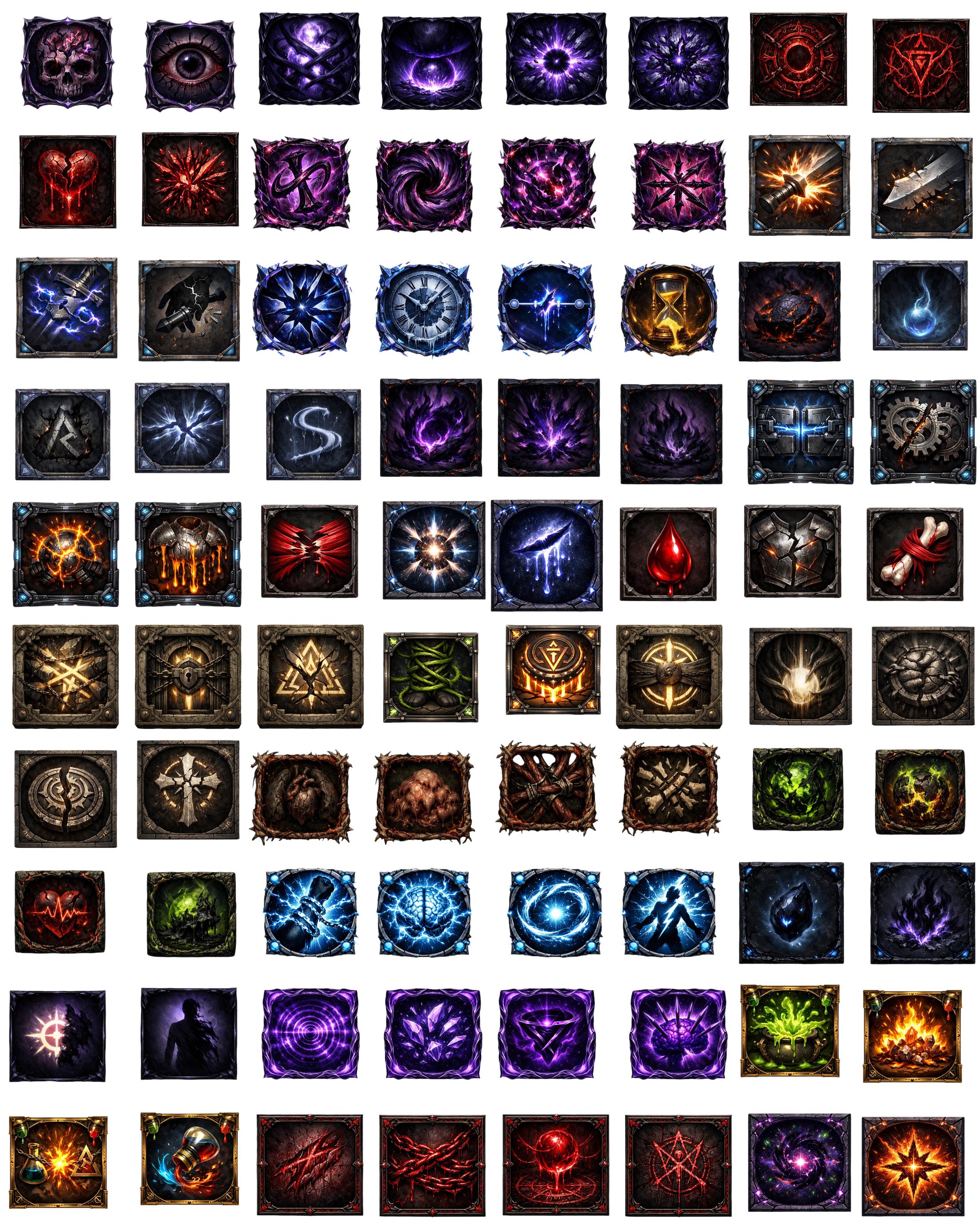 Mega RPG Icon Pack – 800+ Fantasy Status Effect Icons | Buffs/de Buffs ...