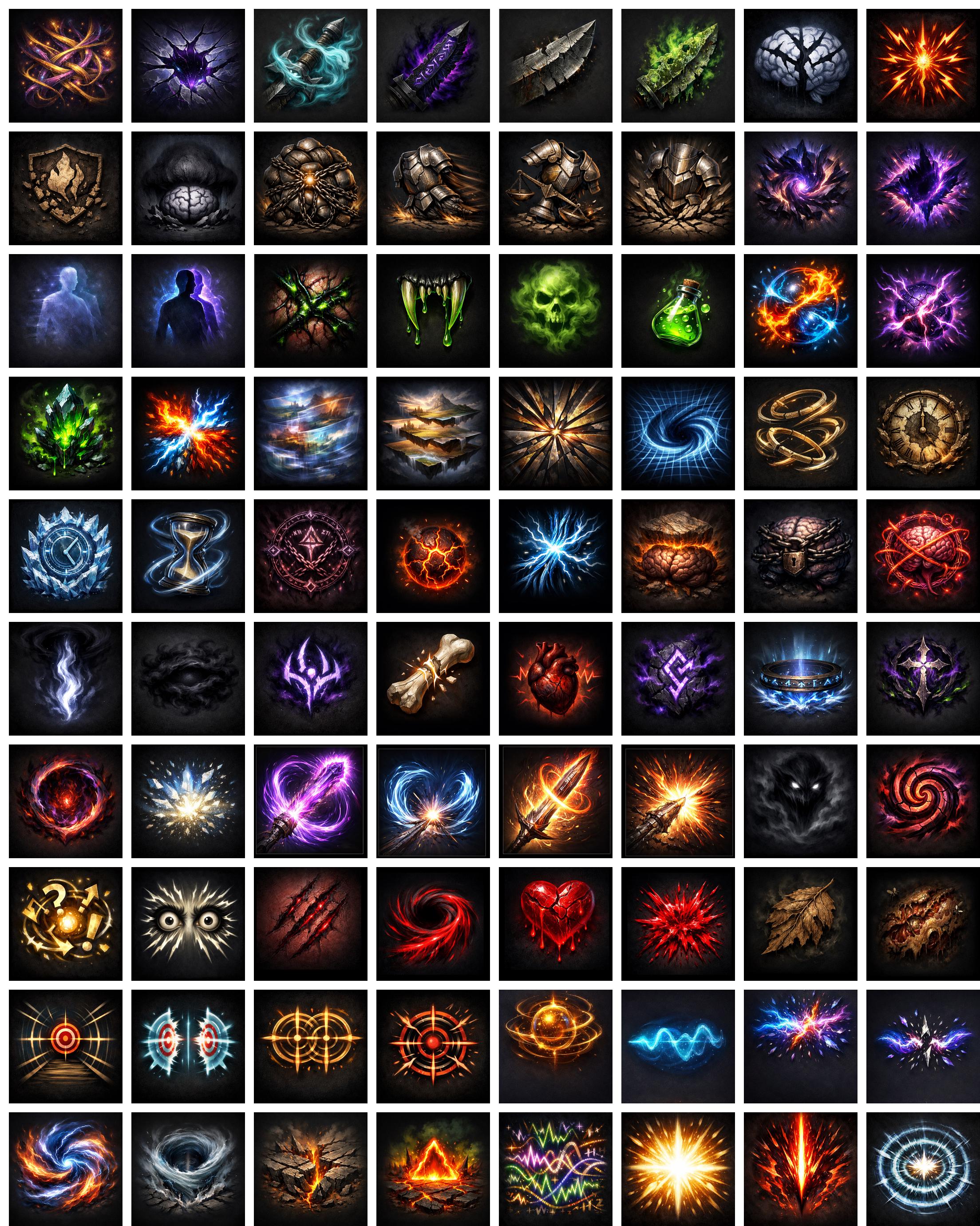 Mega RPG Icon Pack – 800+ Fantasy Status Effect Icons | Buffs/de Buffs ...