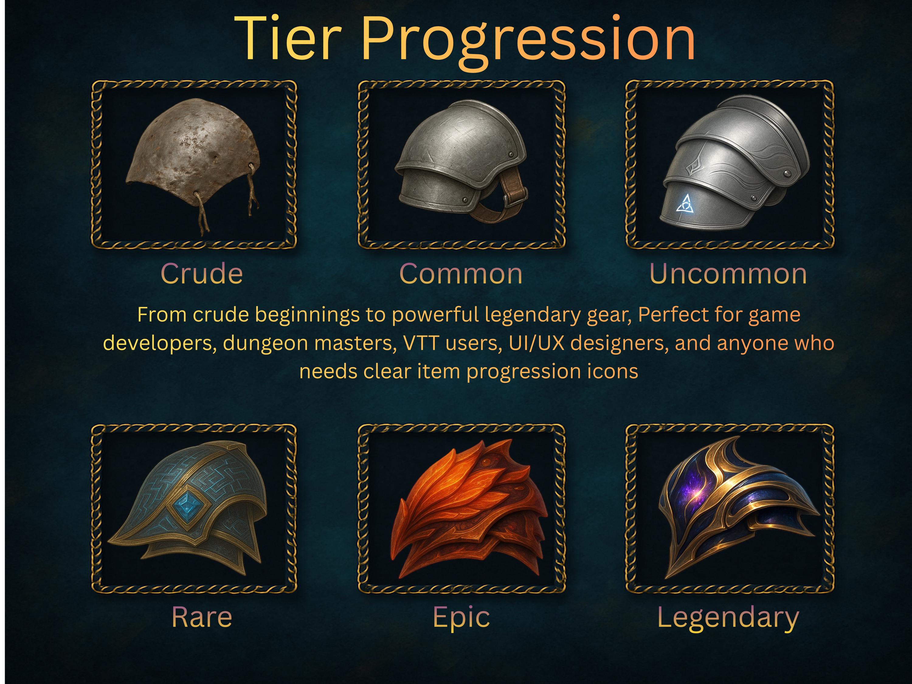 200 Game UI Armor Assets - Belts Bracers Pauldrons Shields | Card Item ...