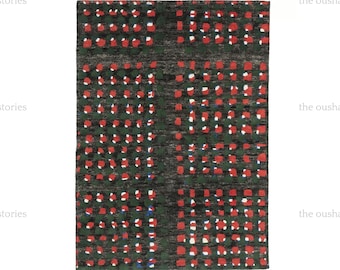 Abstract Hand Tufted Wool Area Rug for Living Room