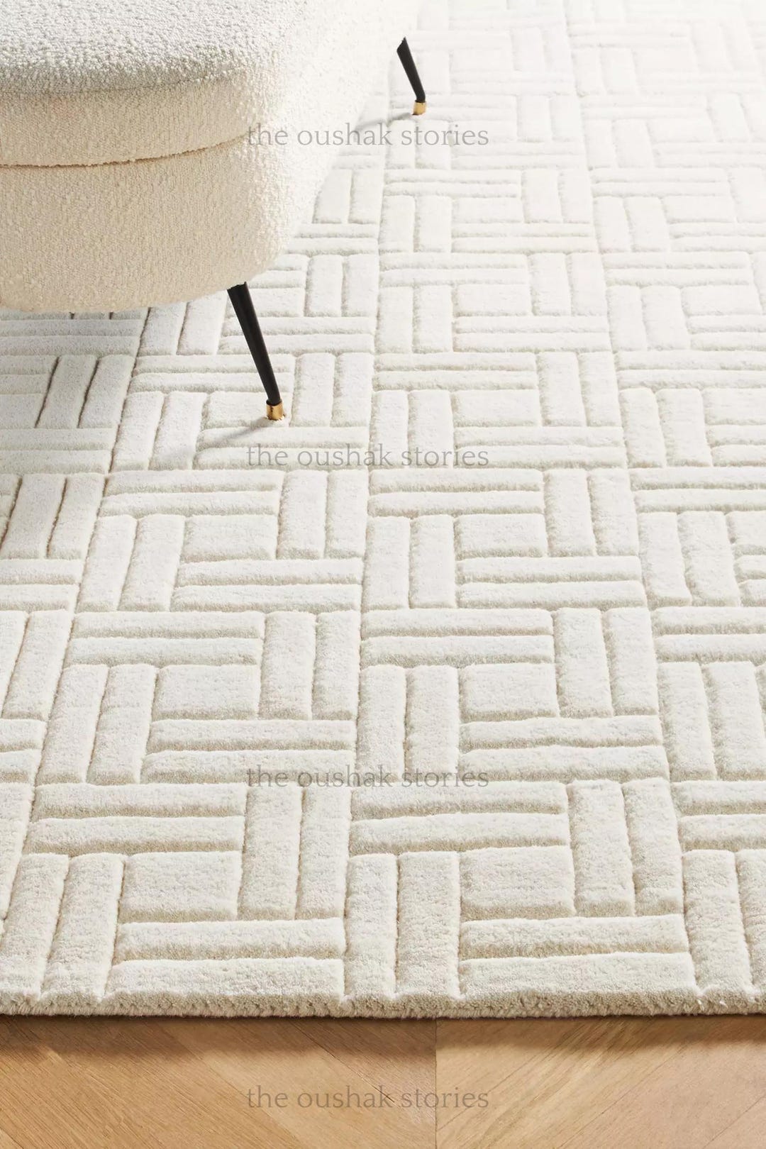 Cream Rug Textile Hand Tufted Wool Area Rug Cream Geometric Texture Modern Luxury - Etsy
