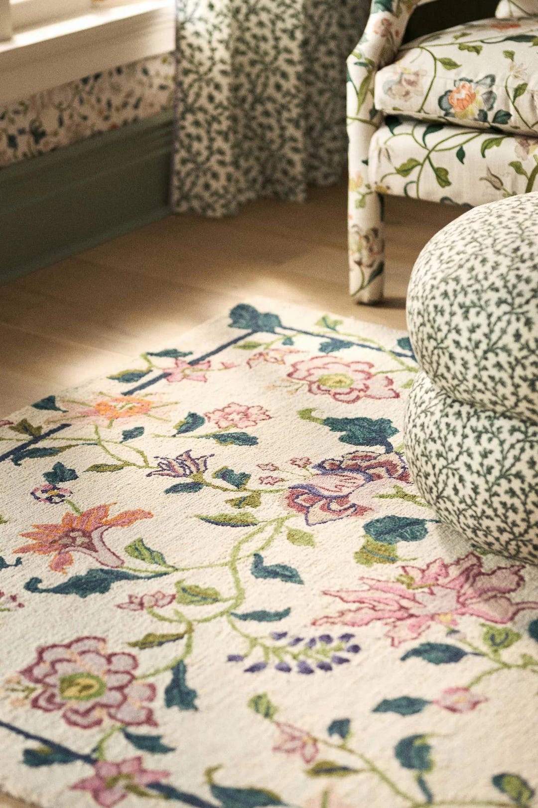 Hand Tufted Wool Area Rug Floral Botanical Design Cottagecore Decor - Etsy