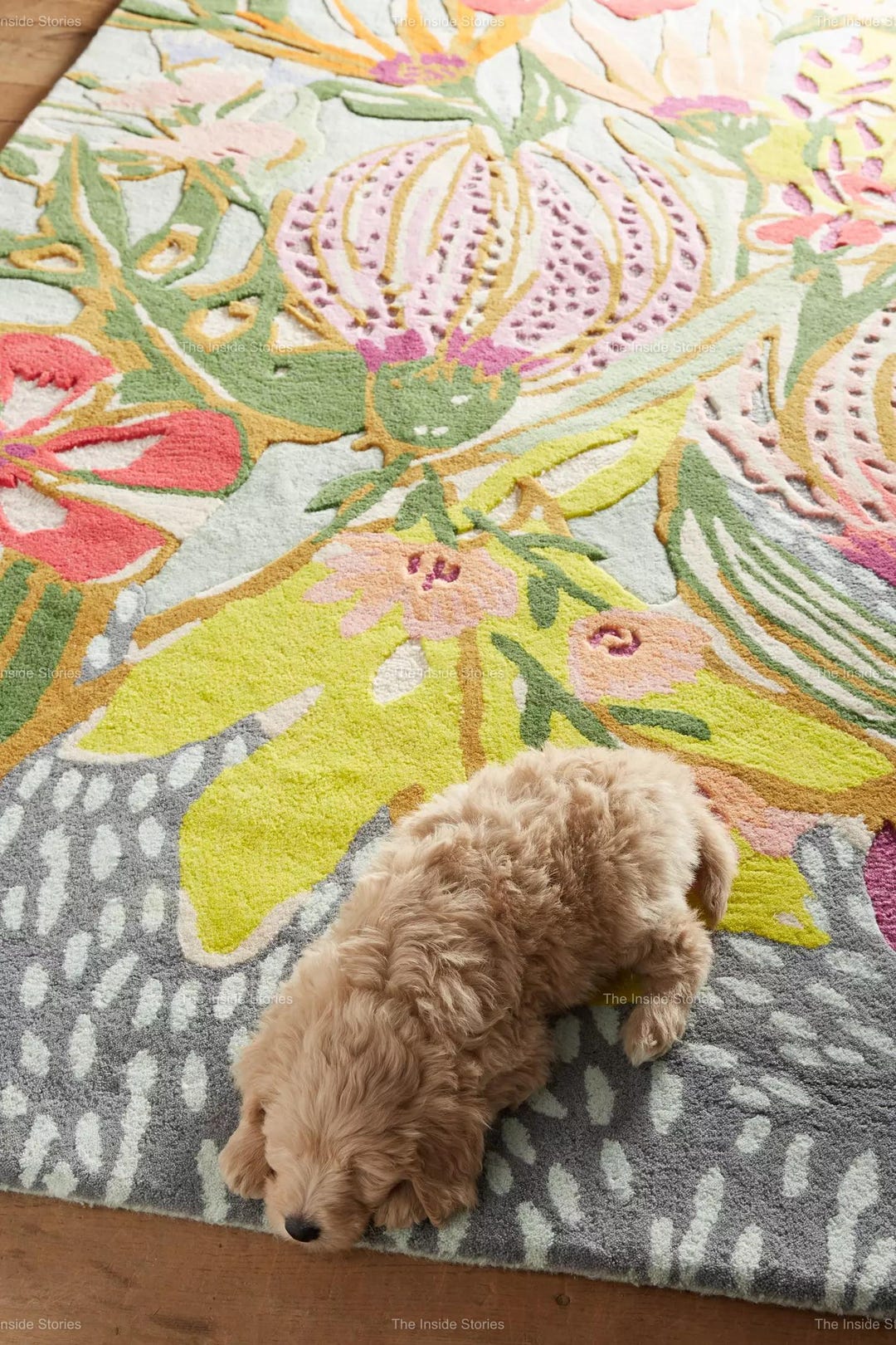 Hand Tufted Contemporary Botanical Floral Wool Area Rug With Protea ...