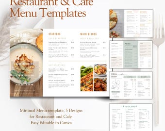 Modern Restaurant Menu Template: Editable A4 Landscape (Digital Download)