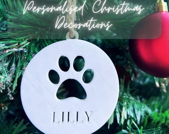 Custom Christmas Tree Ornament| Pet Gift, Perfect for Dog Lover, Personalise dog gift, Family, Bauble, Decoration