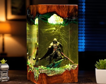 Diorama Dar.th vader, Star.war epoxy resin lamp, Resin Night Light, Galaxy Desk Decor, Gamer Room Light, Father's day for Him, Star.war lamp