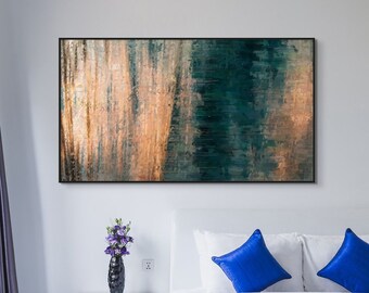 Blue and Gold Abstract Wall Art, Canvas Print