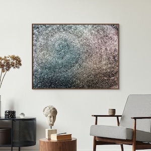 Blue and Orange Abstract Wall Art, Spiral Art Canvas Print