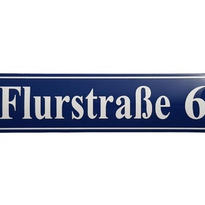 House number plate - Format 500 x 120 mm - House number - Enamel - Ceramic - Weatherproof - Door sign. J. Pfaffenzeller