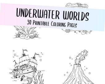 Livre de coloriage Les mondes sous-marins (30 pages) | PDF imprimable