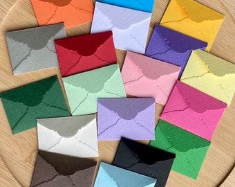 Mini enveloppes Arc-en-ciel + cartes blanches