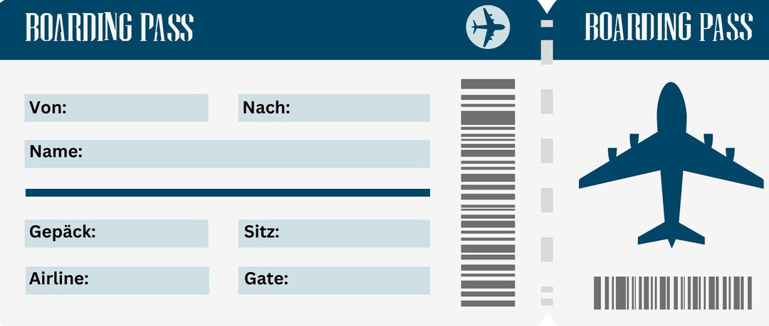 Vorlage Bordkarte Zum Selber Ausfüllen - Etsy Australia