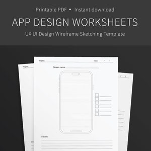 Printable Wireframe Sketching Sheet for UX UI Design PDF