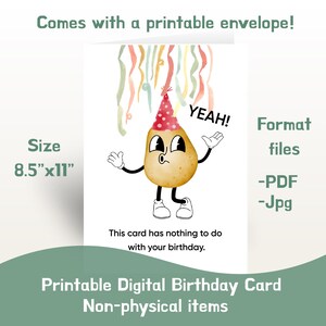 Cartões de aniversário | Cartão digital para impressão | Cartão de aniversário engraçado | Cartão 8,5" x 11" | Download digital | Cartão de aniversário
