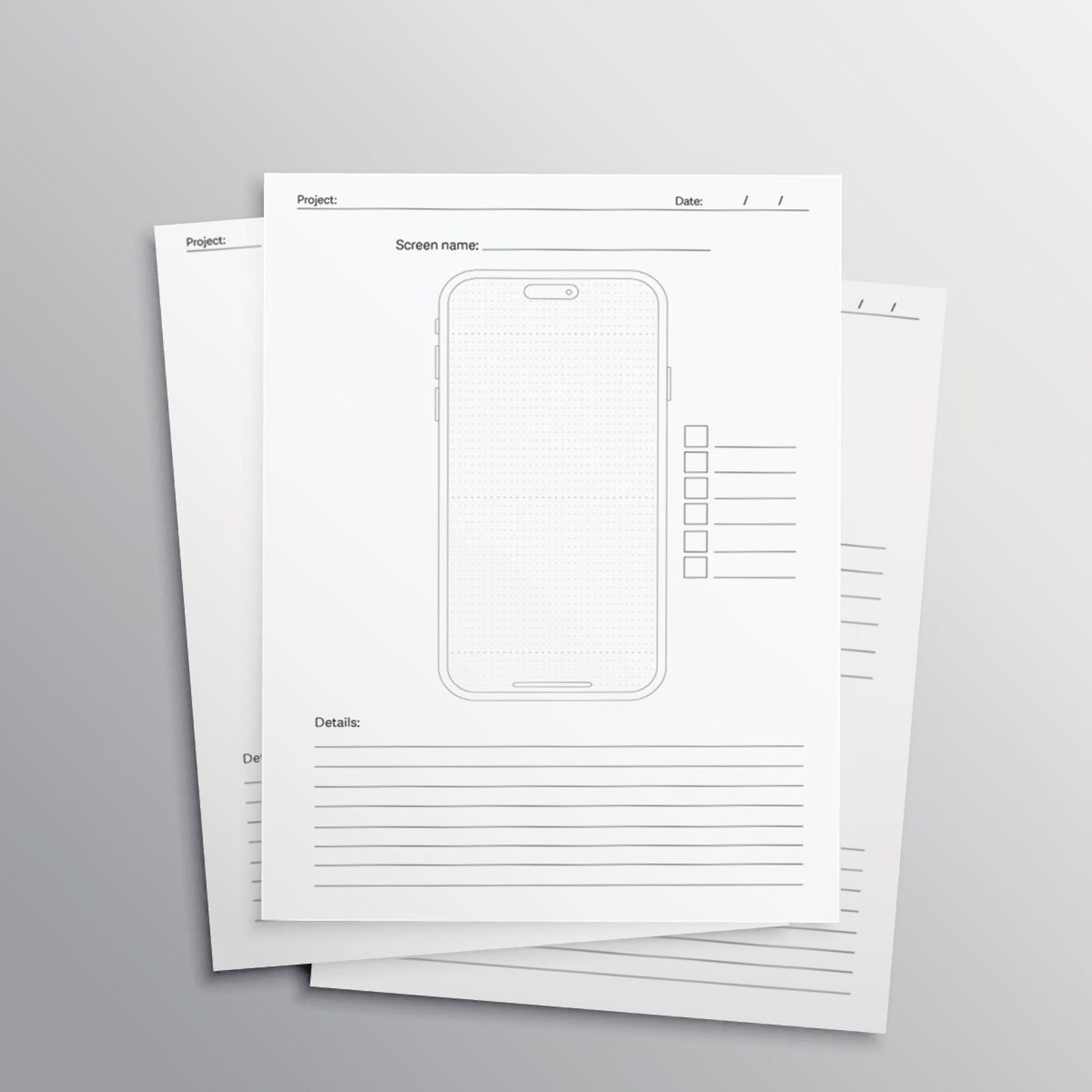Printable Wireframe Sketching Sheet for UX UI Design PDF - Etsy