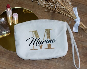 Pochette personnalisée, Trousse personnalisée, Trousse de maquillage personnalisée / Cadeau Maman, Maîtresse, Nounou... à personnaliser