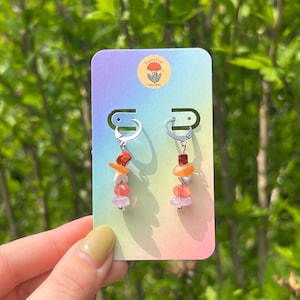 PRIDE Orange and Pink Gradient Crystal Chip Tower Drop