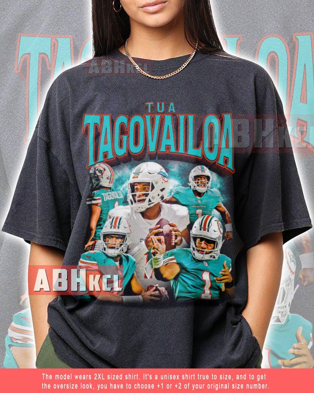 Oversized Miami American Football Graphic T-Shirt