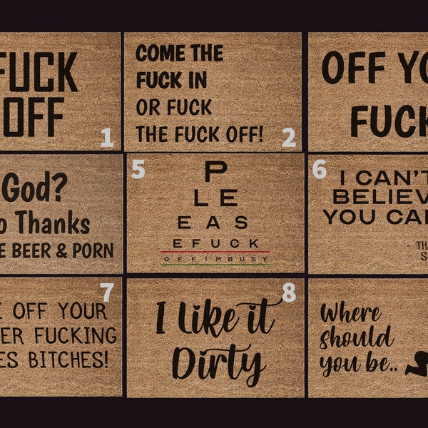 Rude, Offensive, Personalised Adult Humor Door Mat,  Fuck Off Natural Coir Door Mat, Funny Doormat