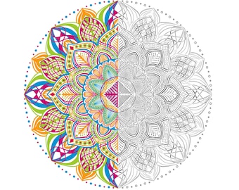 Mandala da colorare per adulti, libro da colorare antistress (download immediato)