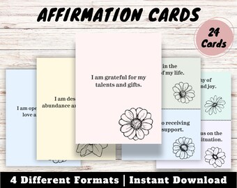 Cartões de Afirmações Positivas: Felicidade Diária, Mensagens Inspiradoras (Download Digital)