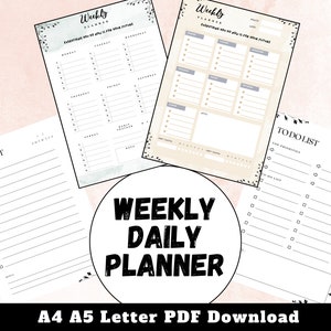 Boost Your Productivity With Daily and Weekly To Do List, Printable Weekly Planner with To-Do List, Instant Download To Do List