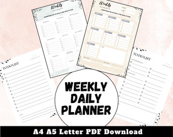 Daily & Weekly To-Do List Planner (Digital Download)