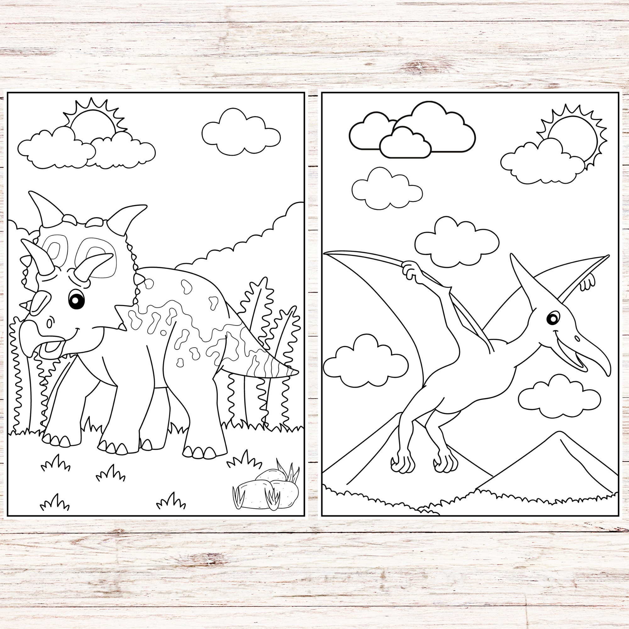Jurassic Journey - Printable Dinosaur Coloring Book for Kids, Dinosaur ...