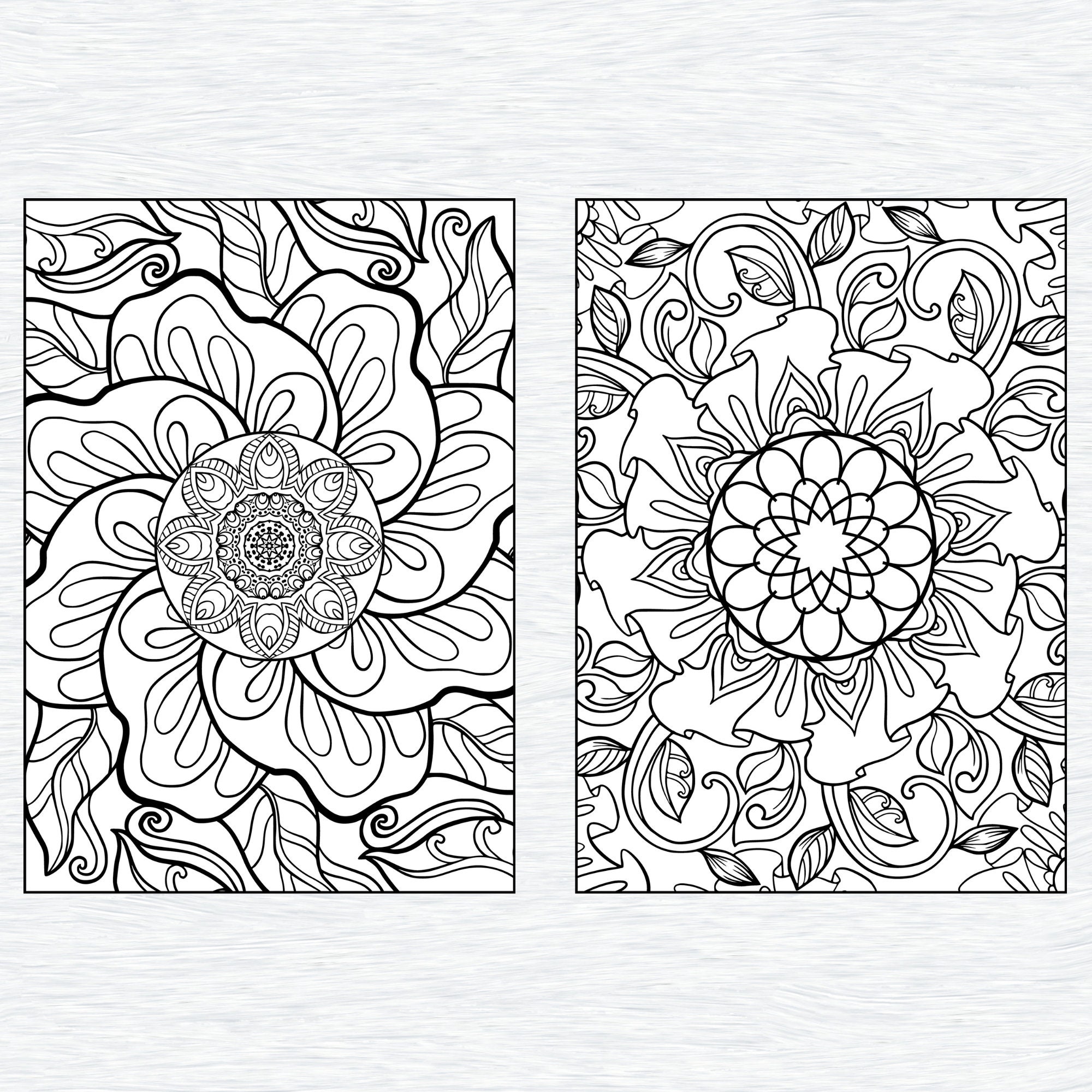 Flower Mandala Coloring Pages for Adults, 25 Amazing Mandala Coloring Pages  for Creative Thinkers, Relaxing Mandala Adult Coloring Book 