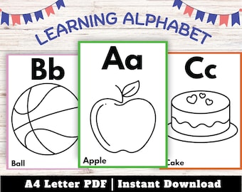 Alphabet Coloring Pages: ABC Learning Activity (Digital Download)
