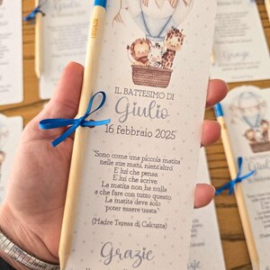 Segnalibro battesimo con matita piantabile