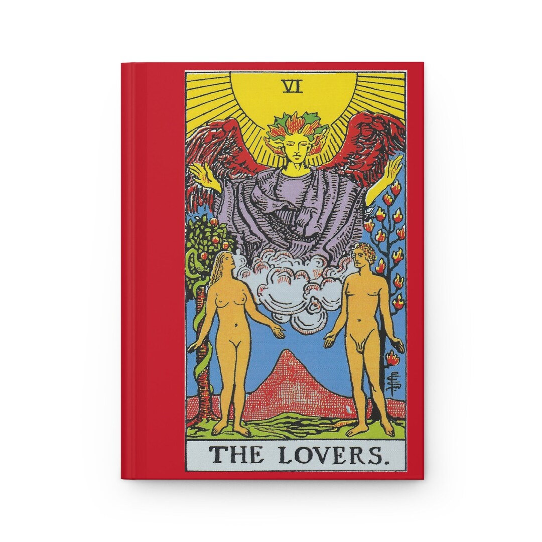 Tarot The Lovers Rider Waite Card Hardcover Journal Matte Notebook Tarot The Lovers Rider Waite Card Hardcover Journal Matte Notebook