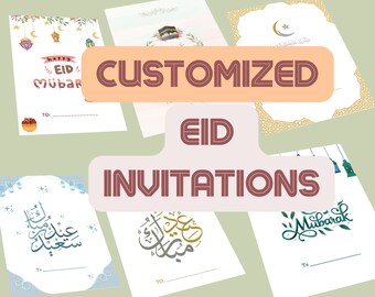 Pack of 10 Eid Postcards (2-sided, No envelopes) Eid Mubarak Postcards Islamic invitations for special occasions customized postcards