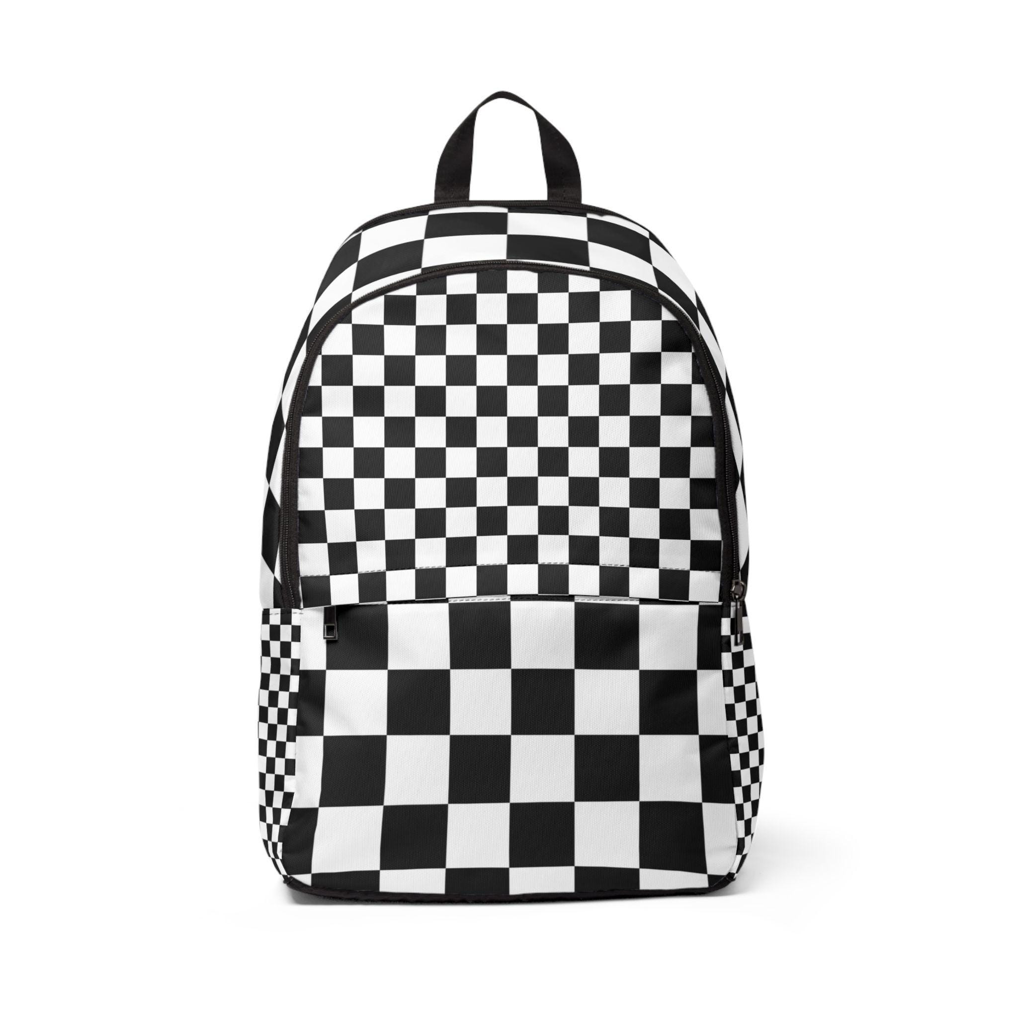 Checkerboard Backpack, Popular Design, Black and White, Gift for Back ...