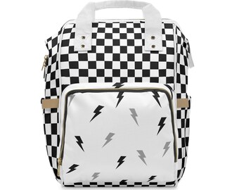 Rad Rev Lightning Bolt Mini Backpack Rad Little Dude Backpack, Lightning Bolts and Checkerboard  main image 4