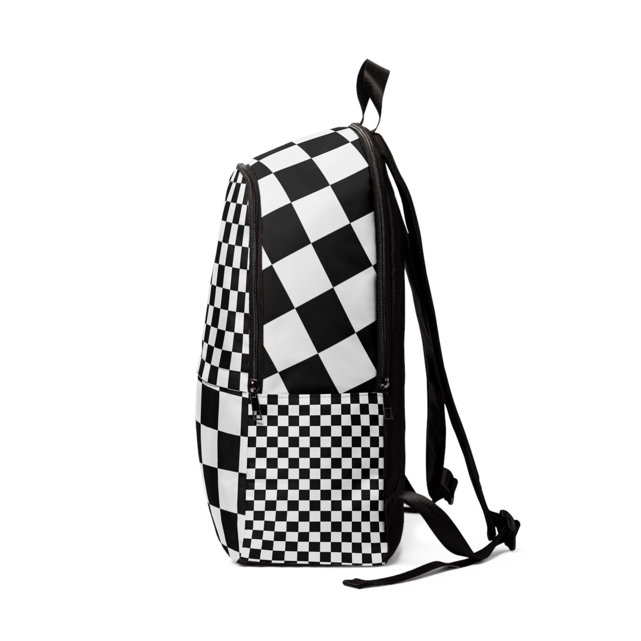 Checkerboard Backpack, Popular Design, Black and White, Gift for Back ...