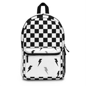 Sac à dos Rad Little Dude, motif éclairs et damier, article pour la rentrée ou sac à couches pour bébé, cadeau pour lui
